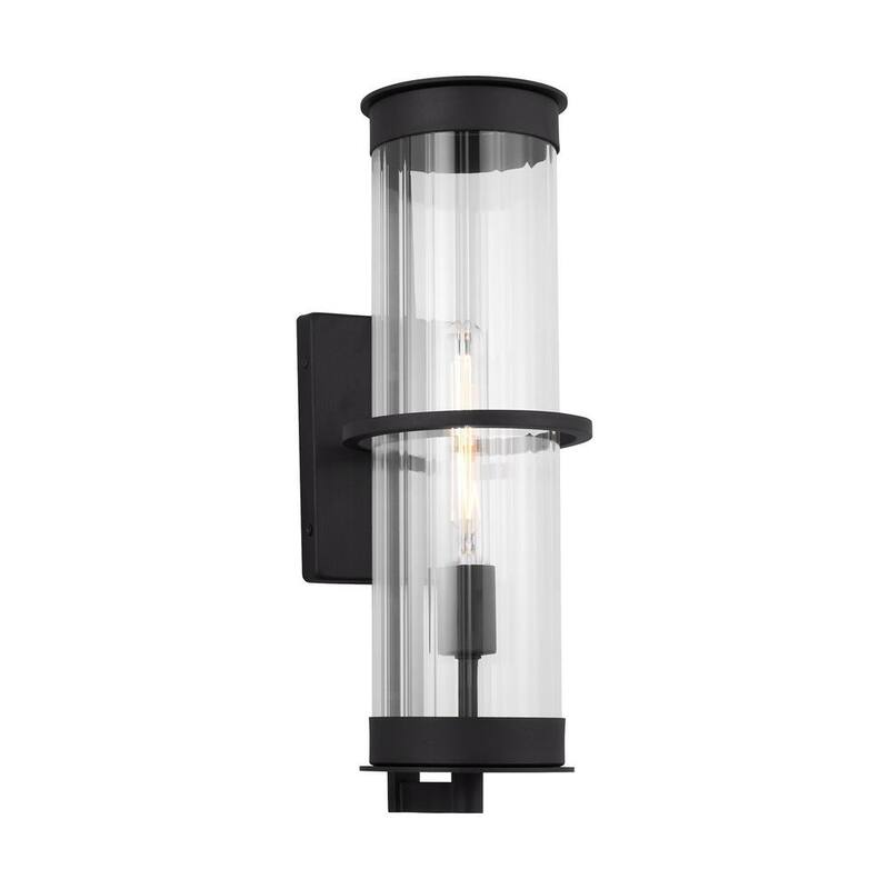 Generación Iluminación Alcona - Lámpara de Pared Grande para Exterior, Negra, con Alimentación por Cable - Sconce - 8726701-12