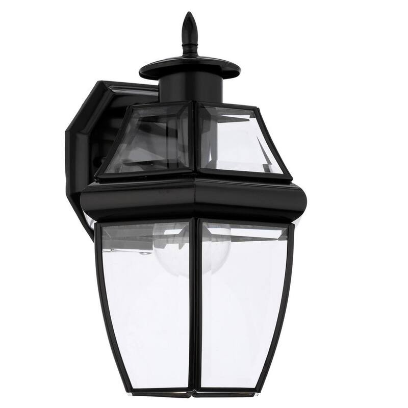 Lámpara de pared exterior tradicional negra de un solo foco Generation Lighting Lancaster - 8038-12