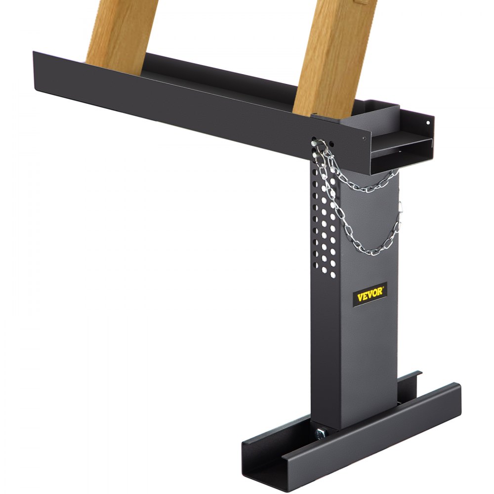 VEVOR Ladder Extender 20x4.7-Inch, Extension Ladder 10.5-16.7-Inch Adjustable Height Range, Ladder Leveling Tool, Stair Ladder Extension with Chain Pins in Steel for Stairs, in Black Powder Coated - LTZCA-LA100000001V0