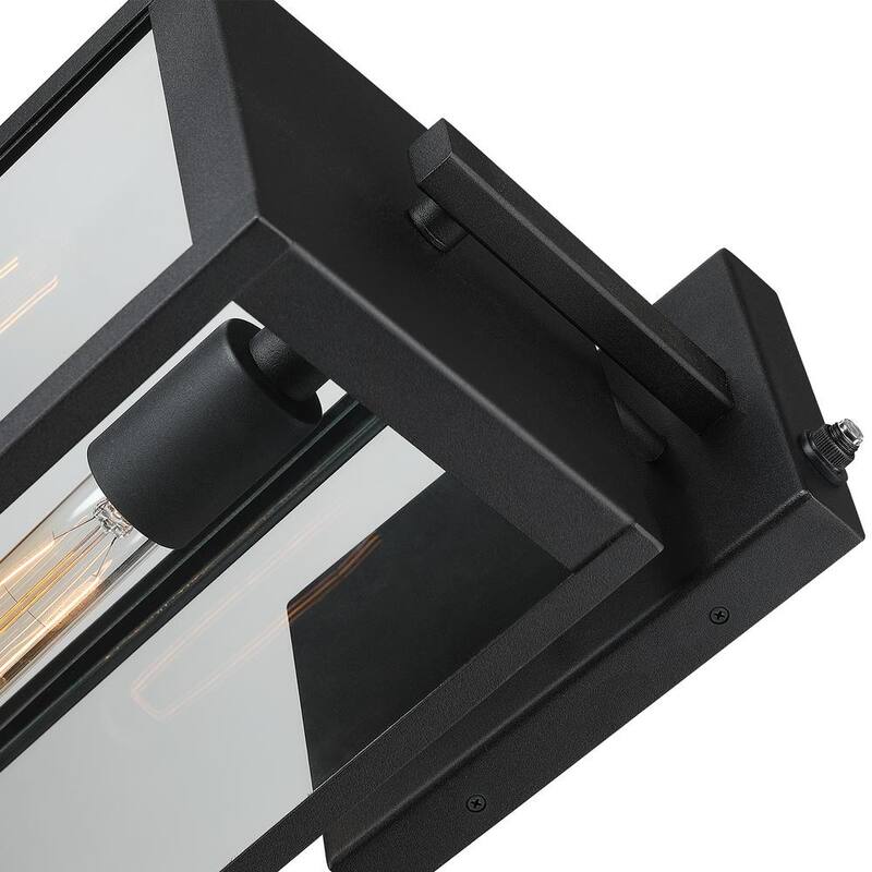 Verdadero fino Trevot 1-Luz 16.5 in. Linterna de pared exterior negra Luz de amanecer a anochecer - TD130003OT