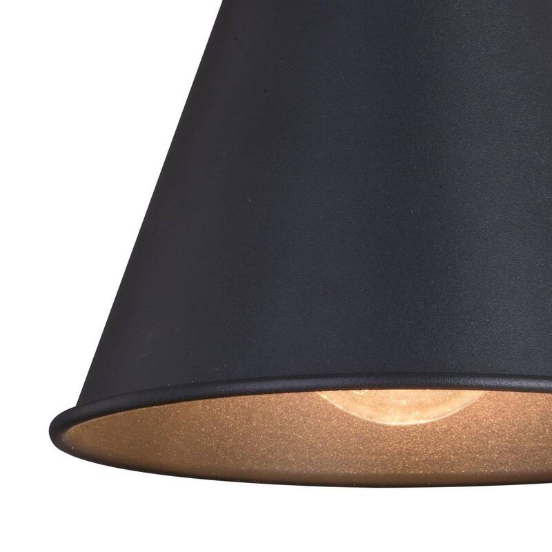 VAXCEL Smith Linterna de Pared para Exterior de Metal Negro Texturizado con Cono y 1 Luz - T0638
