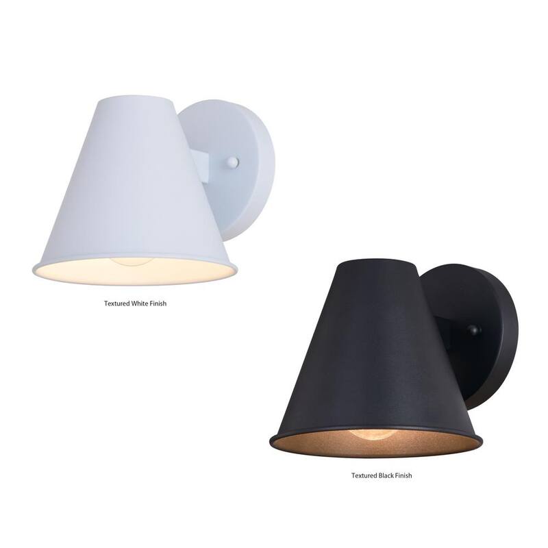 VAXCEL Smith Linterna de Pared para Exterior de Metal Negro Texturizado con Cono y 1 Luz - T0638