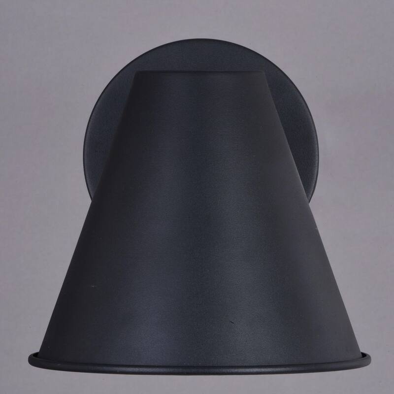 VAXCEL Smith Linterna de Pared para Exterior de Metal Negro Texturizado con Cono y 1 Luz - T0638