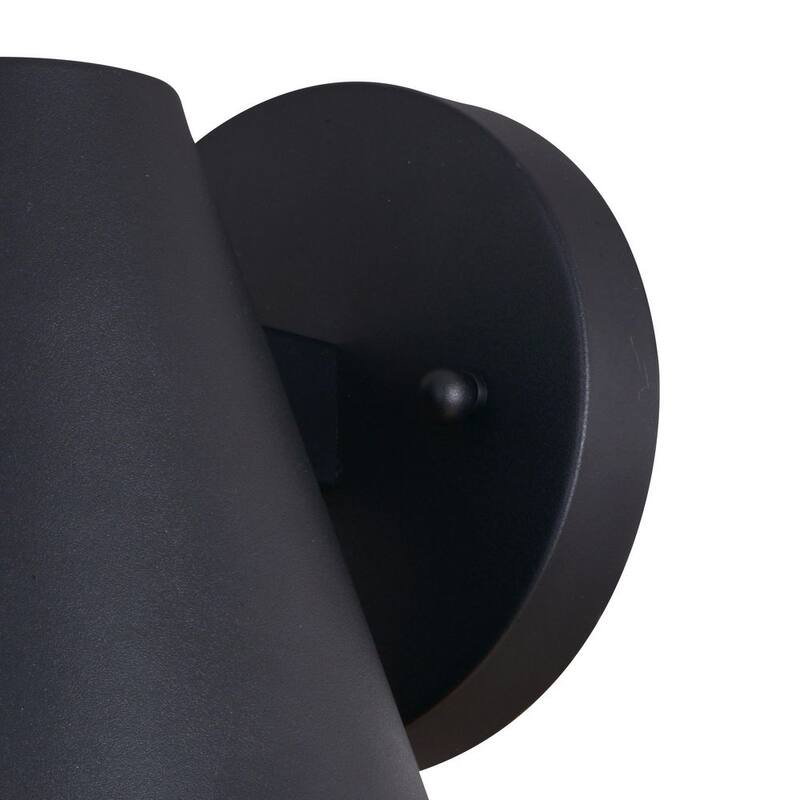 VAXCEL Smith Linterna de Pared para Exterior de Metal Negro Texturizado con Cono y 1 Luz - T0638