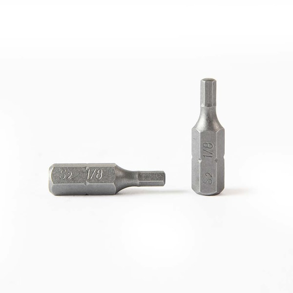 Superior Steel Single End Hexagonal Screwdriver Bits - 1 Inch Long - 1/8 Hex, PK 10 - BH110-10PK
