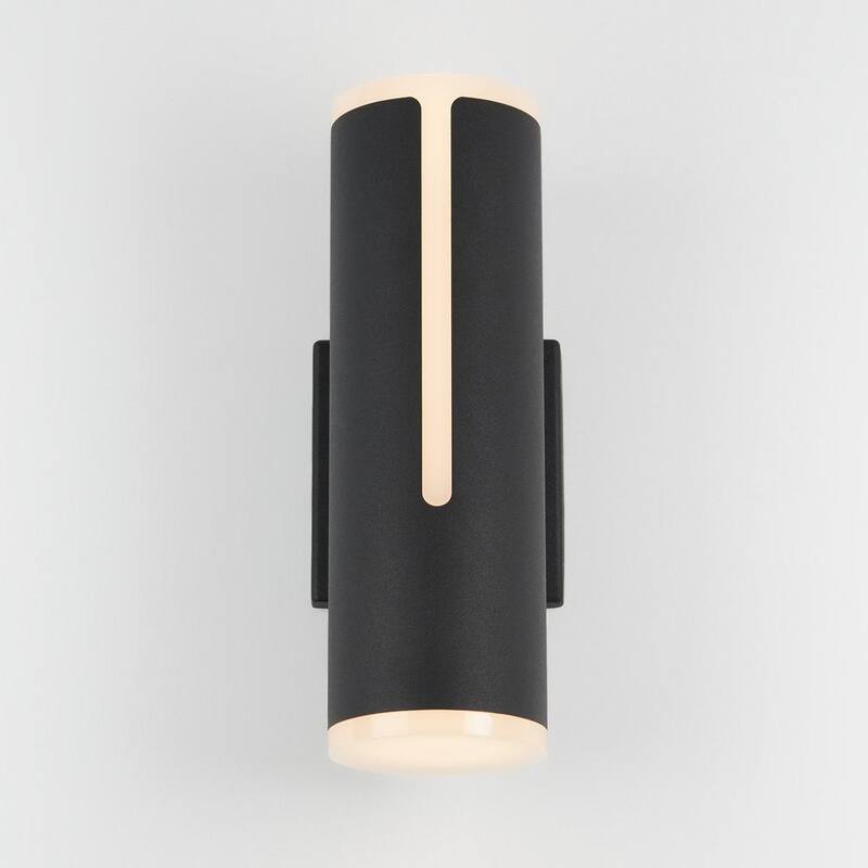 Lámpara Artika Linea Black Modern Dusk to Dawn con LED integrado para exteriores, instalación fija en garaje y porche en forma de cilindro - OUT-LIN.