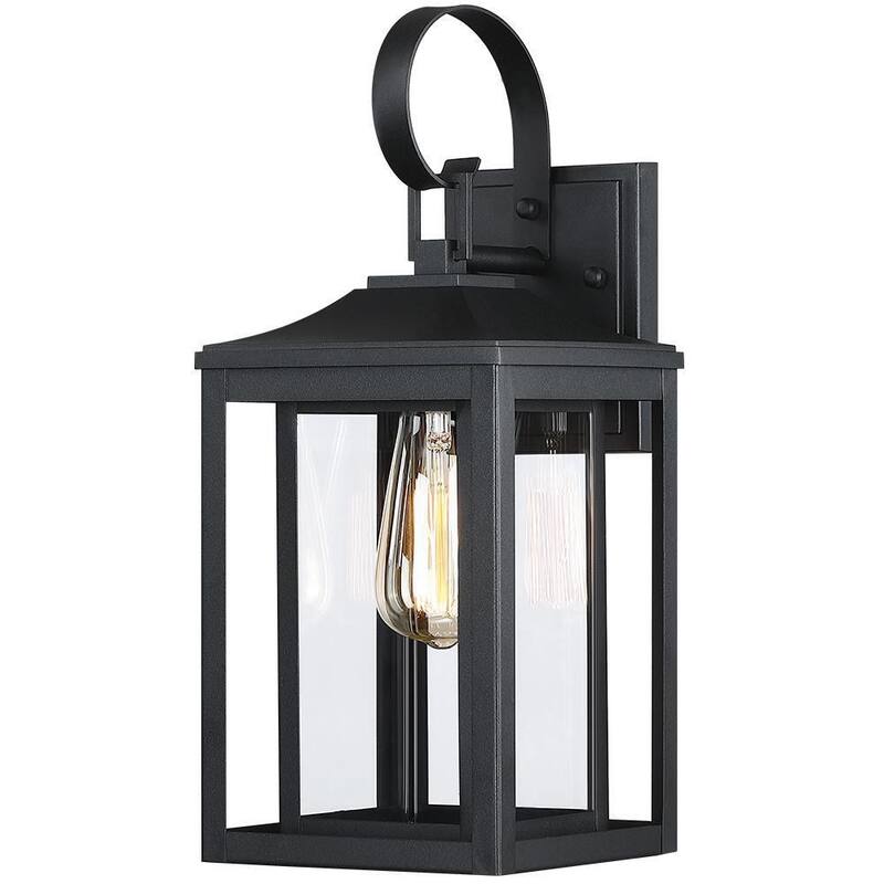 Lámpara de pared exterior TRUE FINE Kimberley de 1 luz de 15.5 pulgadas en color negro - TD130004OT