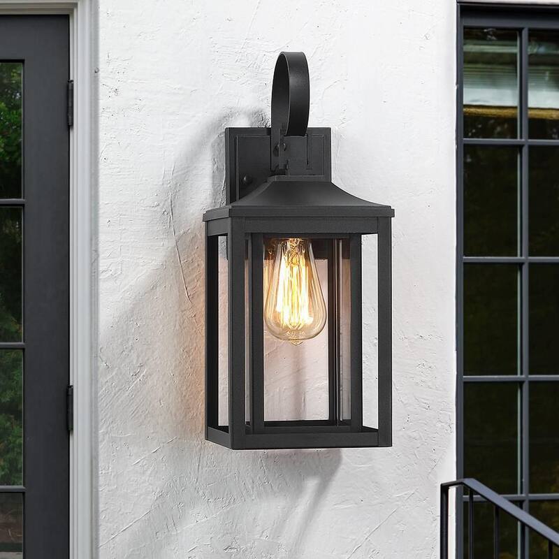 Lámpara de pared exterior TRUE FINE Kimberley de 1 luz de 15.5 pulgadas en color negro - TD130004OT
