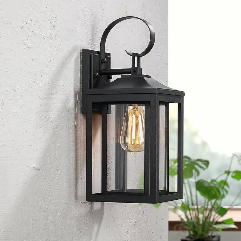 Lámpara de pared exterior TRUE FINE Kimberley de 1 luz de 15.5 pulgadas en color negro - TD130004OT