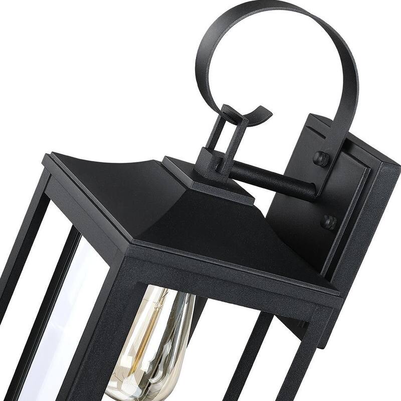 Lámpara de pared exterior TRUE FINE Kimberley de 1 luz de 15.5 pulgadas en color negro - TD130004OT