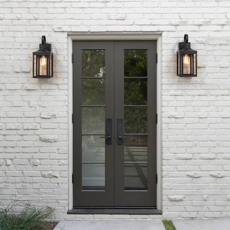 Lámpara de pared exterior TRUE FINE Kimberley de 1 luz de 15.5 pulgadas en color negro - TD130004OT