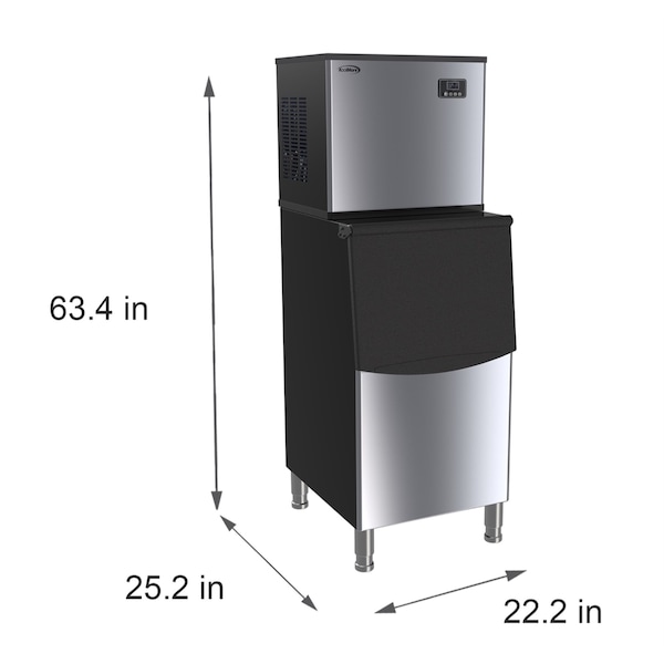 Koolmore Modular Ice Maker Machine, 315 lb. Full Cube Production, Free-Standing with Air Cooled Evaporator - CIM-315