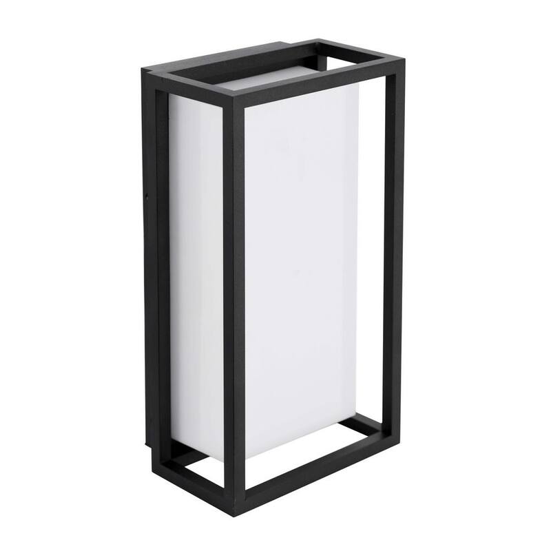 Colección de Decoradores para el Hogar Abbey 14 pulgadas Linterna de Pared Exterior Moderna de 1 Luz LED en color Negro Arena con pantalla acrílica blanca (paquete de 1) - 23758
