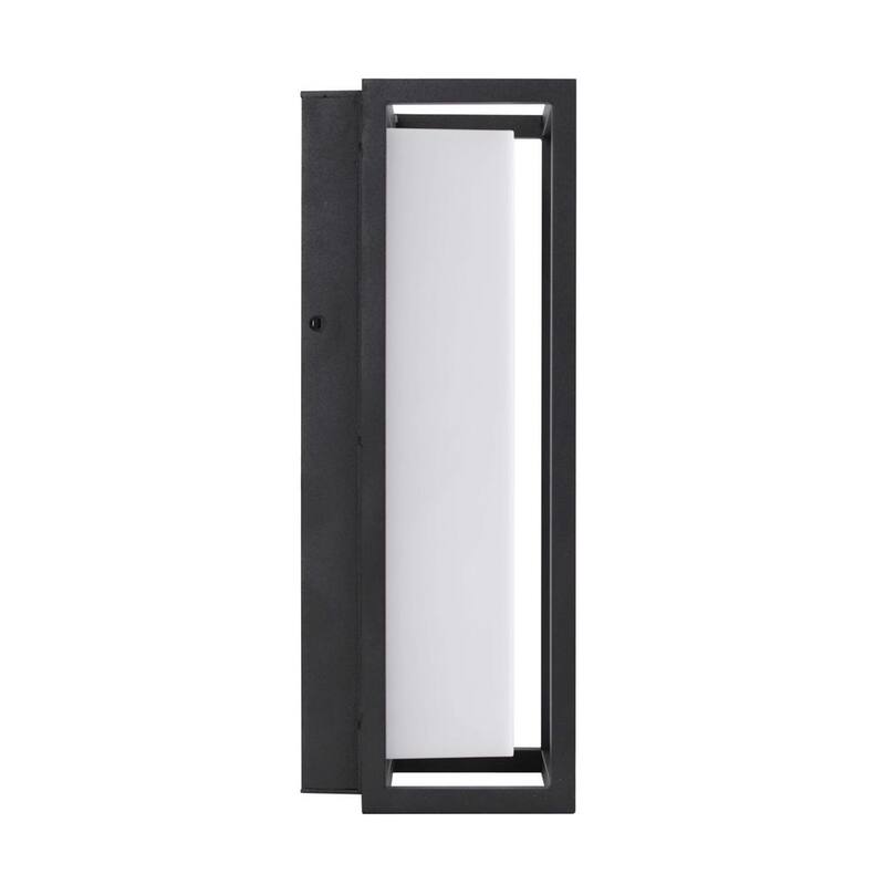 Colección de Decoradores para el Hogar Abbey 14 pulgadas Linterna de Pared Exterior Moderna de 1 Luz LED en color Negro Arena con pantalla acrílica blanca (paquete de 1) - 23758