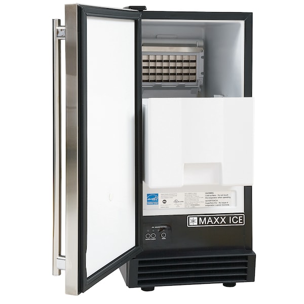 Maxx Ice Icemaker 50 lb, Comm Freestanding, Energy Star Qualified, SS/Black - MIM50