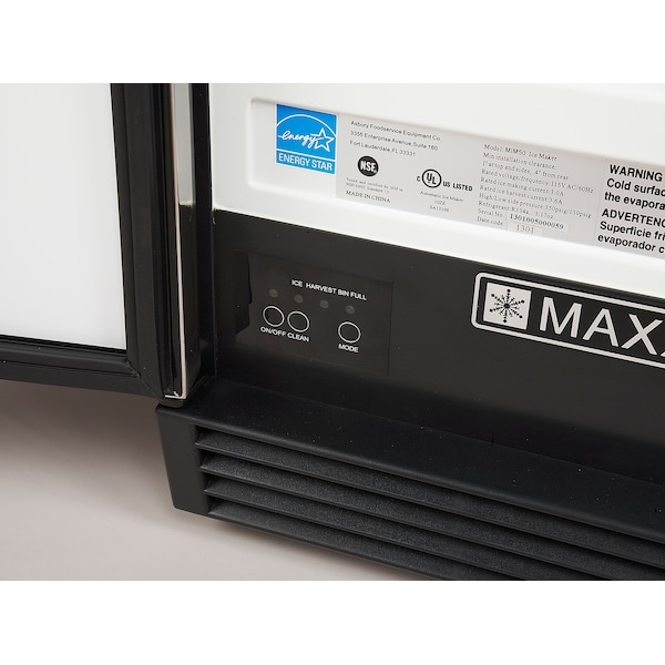 Maxx Ice Icemaker 50 lb, Comm Freestanding, Energy Star Qualified, SS/Black - MIM50