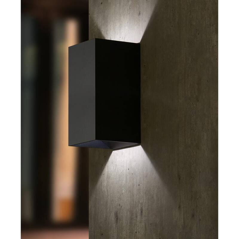 Colección de Decoradores para el Hogar Greeleyville 8 pulgadas 1 Luz Negro Arena Linterna de Pared para Exteriores con Luz LED Integrada con Cableado Duro - 23751