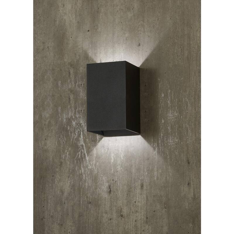 Colección de Decoradores para el Hogar Greeleyville 8 pulgadas 1 Luz Negro Arena Linterna de Pared para Exteriores con Luz LED Integrada con Cableado Duro - 23751