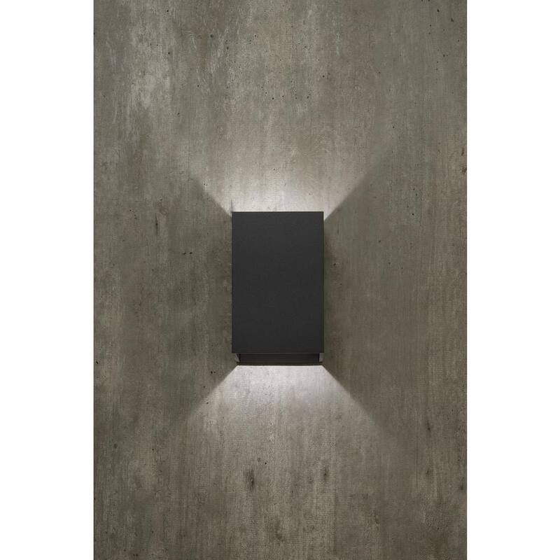 Colección de Decoradores para el Hogar Greeleyville 8 pulgadas 1 Luz Negro Arena Linterna de Pared para Exteriores con Luz LED Integrada con Cableado Duro - 23751