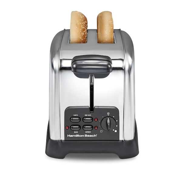 Hamilton Beach Stainless Steel Black/Silver 2 slot Toaster 7.63 in. H X 6.89 in. W X 11.1 in. D - 22782