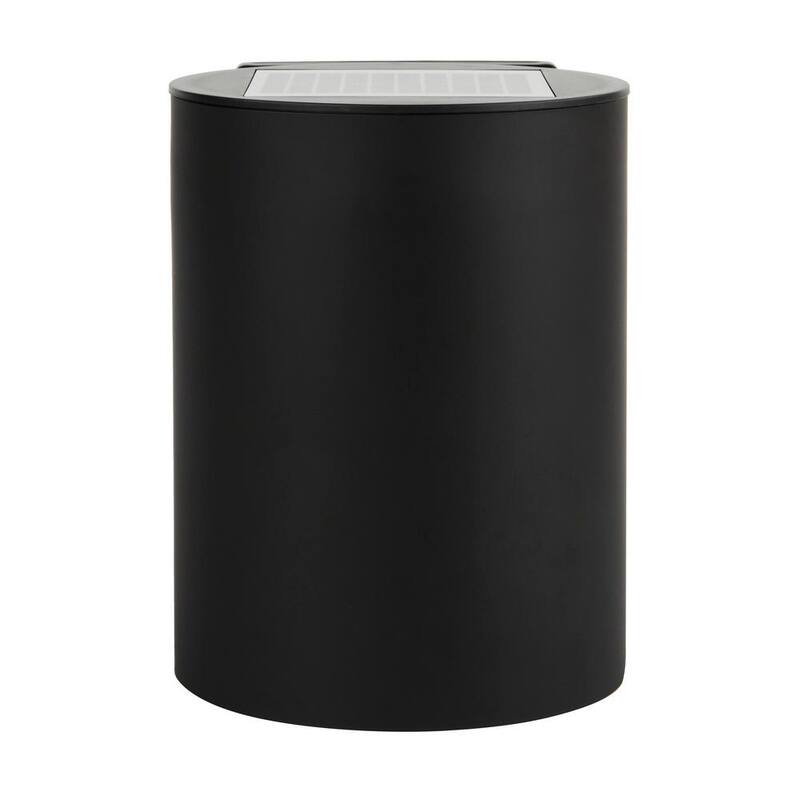Marca privada sin marca 7.8 pulgadas 1 luz moderna LED solar cilíndrica para exterior con acabado en negro y cumplimiento del cielo oscuro - W2254-11