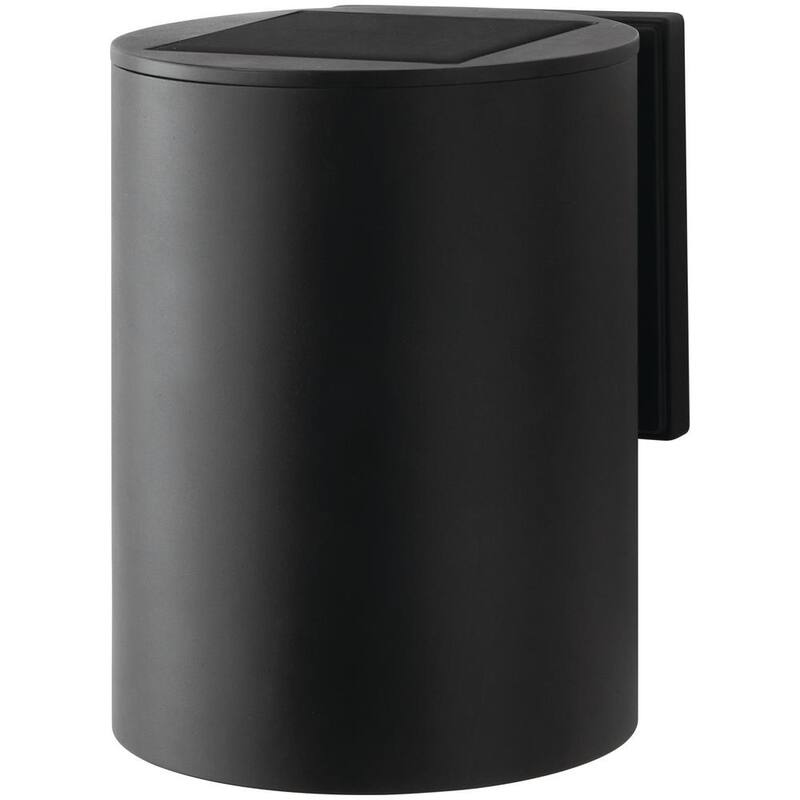 Marca privada sin marca 7.8 pulgadas 1 luz moderna LED solar cilíndrica para exterior con acabado en negro y cumplimiento del cielo oscuro - W2254-11