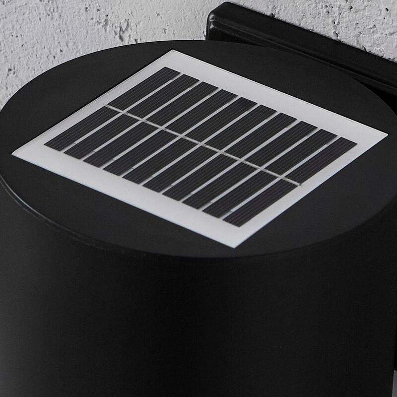 Marca privada sin marca 7.8 pulgadas 1 luz moderna LED solar cilíndrica para exterior con acabado en negro y cumplimiento del cielo oscuro - W2254-11