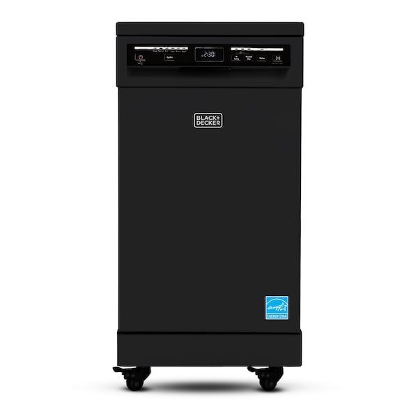 Black & Decker Portable Dishwasher, 18 inches Wide, 8 Place Setting, Black - BPD8B