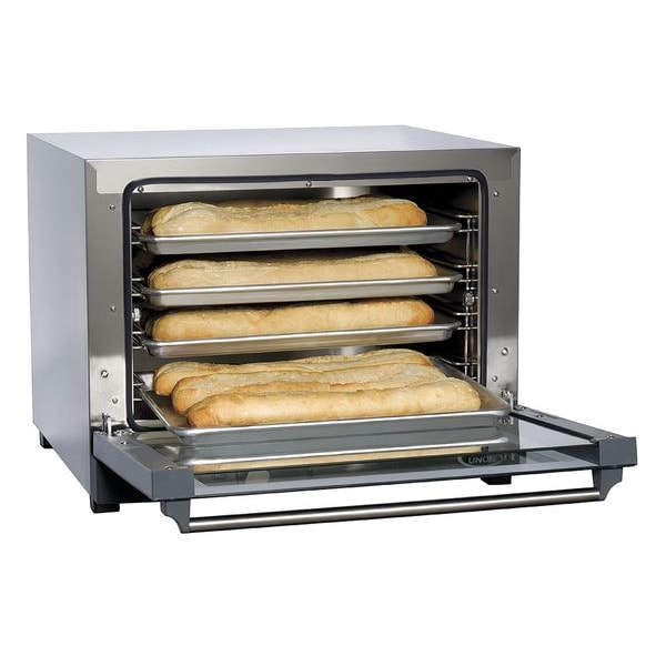 Cadco 11-3/4 x 18-3/4 x 13-3/4" Half Size Convection Oven, 220V, Stainless Steel - OV-023