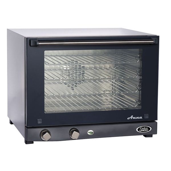 Cadco 11-3/4 x 18-3/4 x 13-3/4" Half Size Convection Oven, 220V, Stainless Steel - OV-023