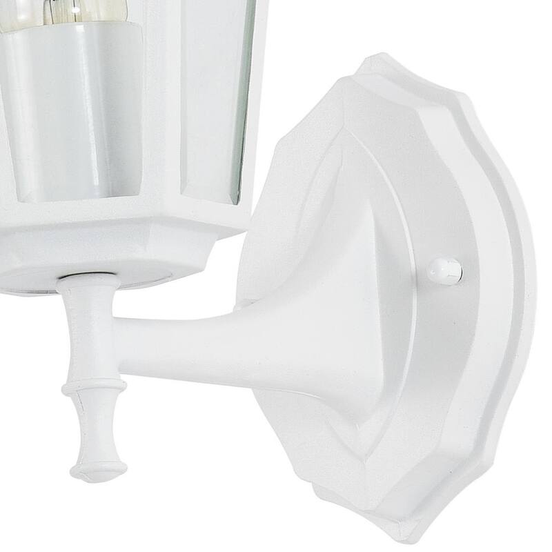 C Cattleya Linterna de pared para exteriores de aluminio fundido blanco con 1 luz (paquete de 2) - CA1905-2W