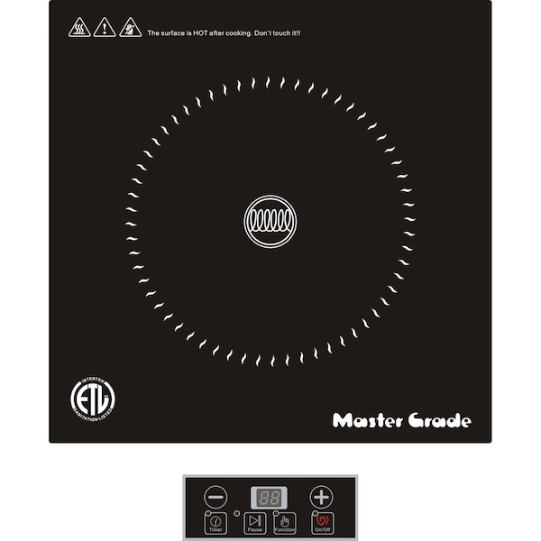 Master Grade Commercial Induction Cooker, 120V 1,300W, Size: 11.9" X 11.9" X 3": NSF - IC-1010