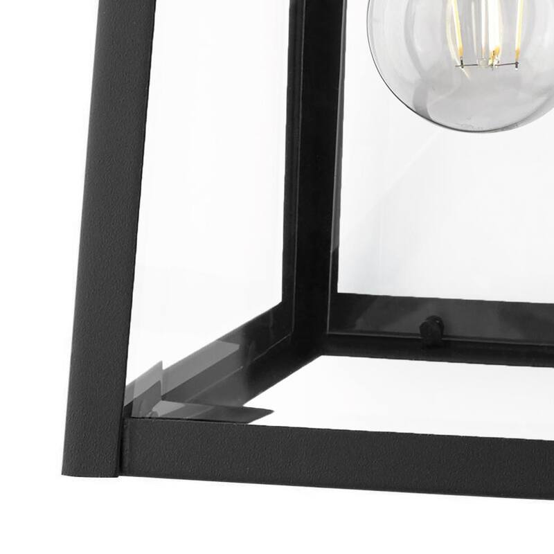 Colección de decoración para el hogar Blakeley 14.88 pulgadas Lámpara de pared exterior negra de 1 luz con accesorio de vidrio biselado claro - W 09905