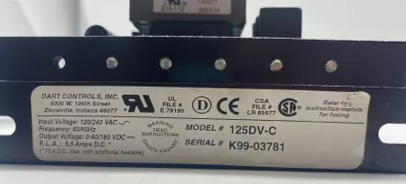 Dart Controls Motor Speed Controller 125DV-C
