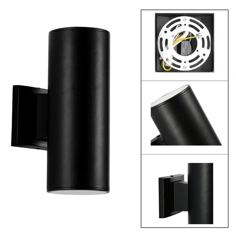 Aplique para Exterior Cilíndrico Negro de 11 pulgadas con LED en Cedar Hill - 106002