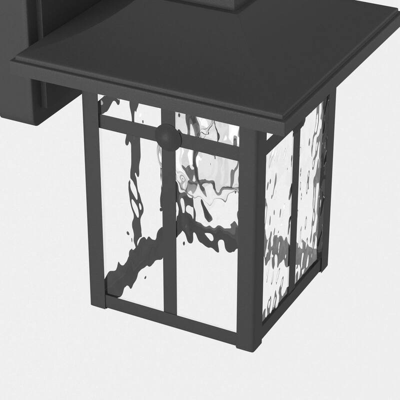 Maxax Hawaii Montpelier Lámpara de pared para exteriores con luz negra y conexión eléctrica, 12.4 pulgadas de altura, al atardecer y al amanecer, Farol de pared (paquete de 2) - MX7003-W1BK