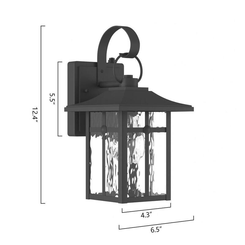 Maxax Hawaii Montpelier Lámpara de pared para exteriores con luz negra y conexión eléctrica, 12.4 pulgadas de altura, al atardecer y al amanecer, Farol de pared (paquete de 2) - MX7003-W1BK