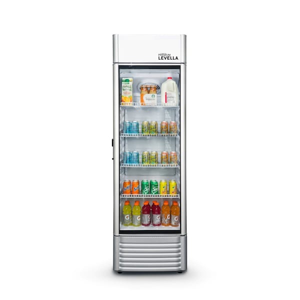 Premium Levella Premium Levella 12.5 cu. ft. Commercial Display Refrigerator One Glass Door Merchandiser in Silver - PRF125DX