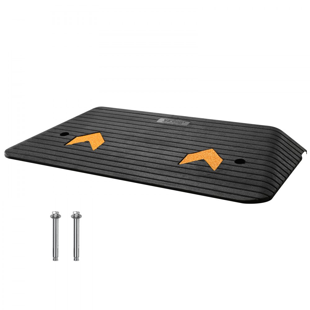 VEVOR Upgraded Rubber Threshold Ramp, 3" Rise Door Ramp with 1 Channel, Natural Rubber Car Ramp with Non-Slip Textured Surface, 33069 lbs Load Capacity Curb Ramp for Wheelchair and Scooter - XBLYPDGB1355XZ76IV0