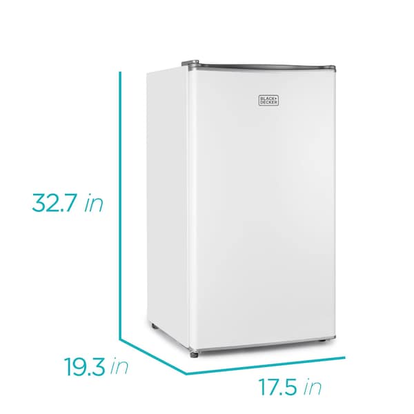 Black & Decker Compact Refrigerator Energy Star Single Door Mini Fridge with Freezer, 3.2 Cubic Ft., White - BCRK32W