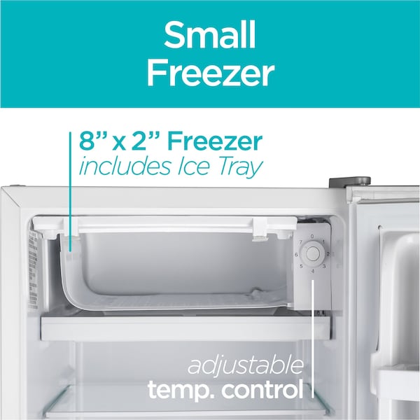 Black & Decker Compact Refrigerator Energy Star Single Door Mini Fridge with Freezer, 3.2 Cubic Ft., White - BCRK32W