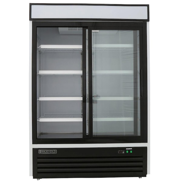 Maxx Cold Refrigerator 48 cu.ft., DBL Slide Dr, Comm. Merchandiser, White/Glass - MXM2-48RS