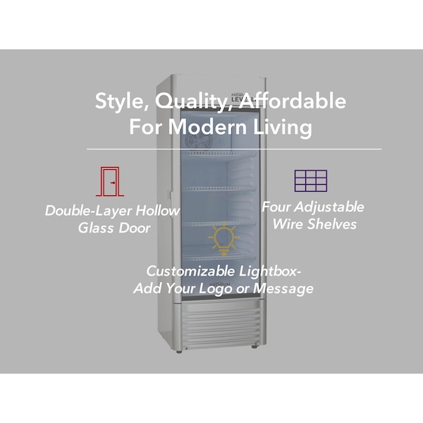 Premium Levella Premium Levella 15.5 cu. ft. Commercial Display Refrigerator One Glass Door Merchandiser in Silver - PRF155DX