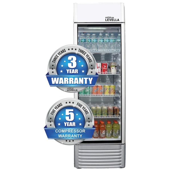 Premium Levella Premium Levella 15.5 cu. ft. Commercial Display Refrigerator One Glass Door Merchandiser in Silver - PRF155DX