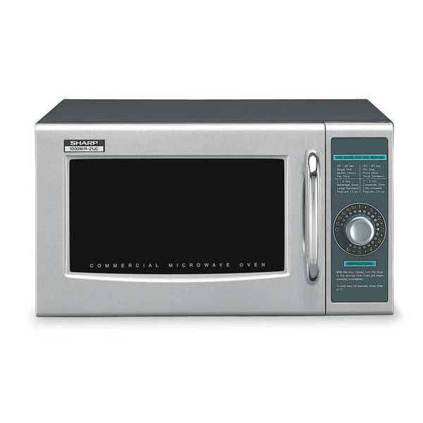 Sharp Microwave, Commercial, Countertop, 16 in D x 20 1/2 in W x 12 1/8 in H, 1,000 W, 1 cu ft Capacity - R21LCFS