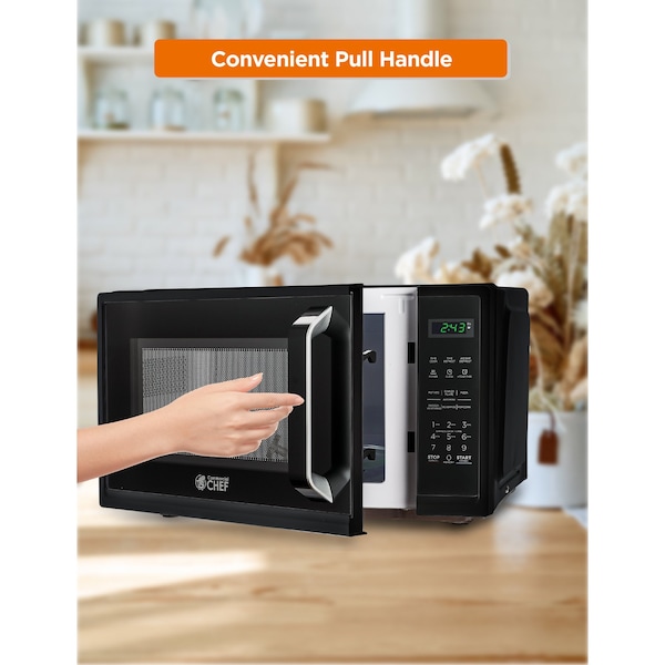 Commercial Chef 0.9 cu ft. Countertop Microwave Oven, Black - CHM9MB