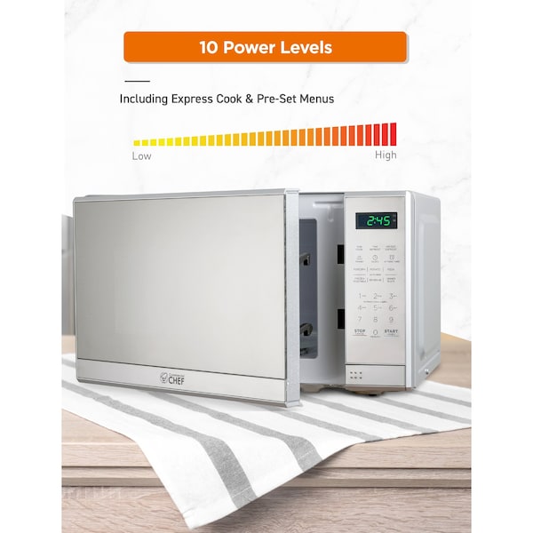 Commercial Chef 0.7 cu ft. Microwave Oven Oven, Stainless Steel - CHM7MS