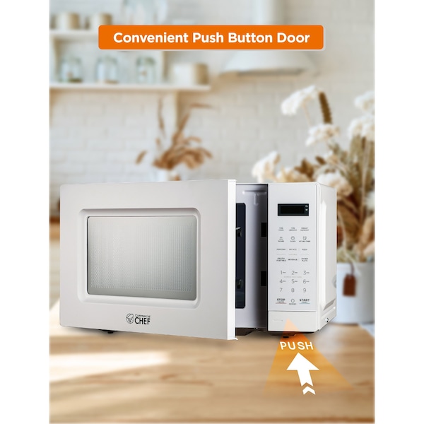 Commercial Chef 0.7 cu ft.  Countertop Microwave Oven Oven, White - CHM7MW