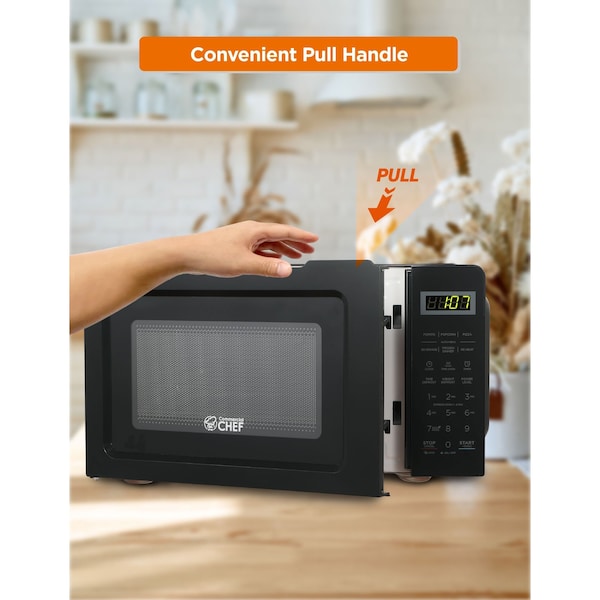 Commercial Chef Countertop Microwave, 0.7 Cubic Feet, Black - CHM770B