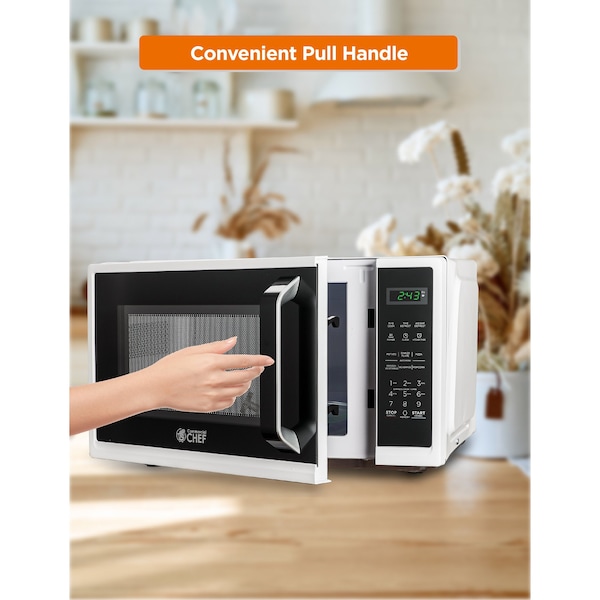 Commercial Chef 0.9 cu ft. Countertop Microwave Oven, White - CHM9MW